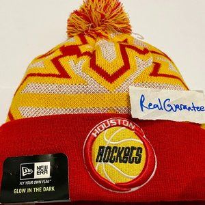 RARE New Era Houston Rockets Glowflake Glow in the Dark Winter Knit Beanie Cap